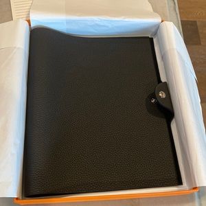 Authentic Hermès Ulysse MM notebook cover black and drawing paper notebook